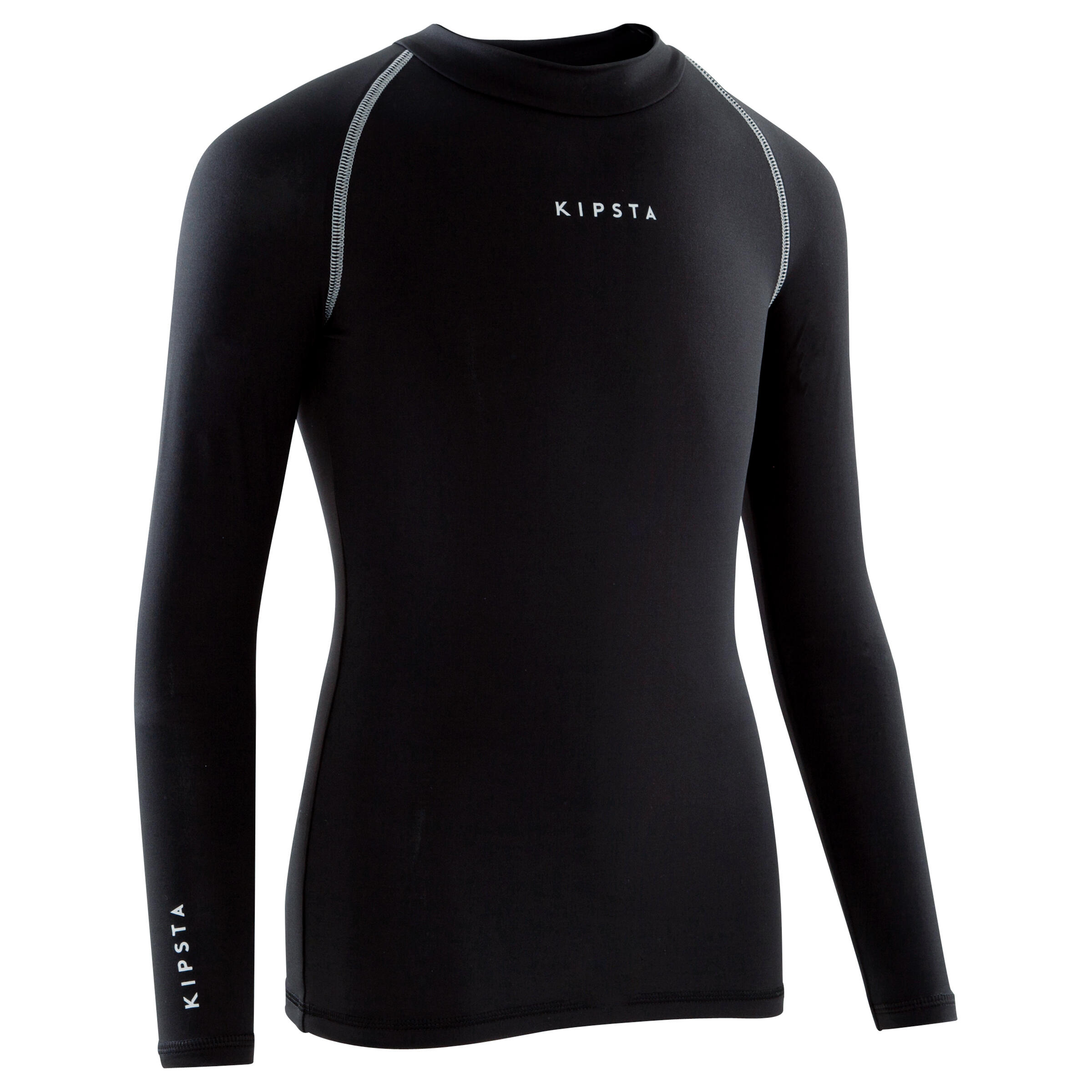 Kipsta Sous maillot de football manches longues enfant Keepdry 100 noir ...